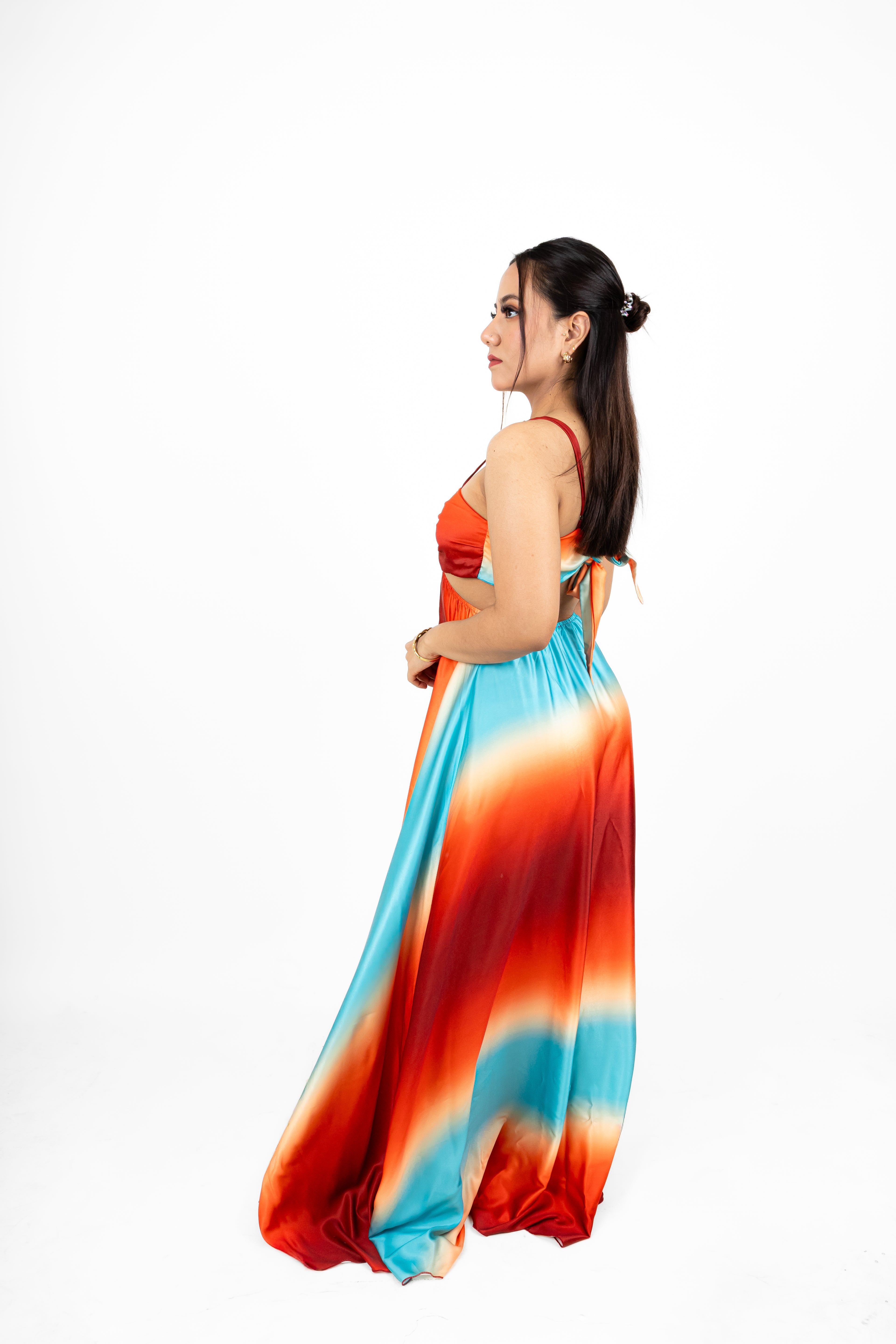 Vestido multicolor maxi.