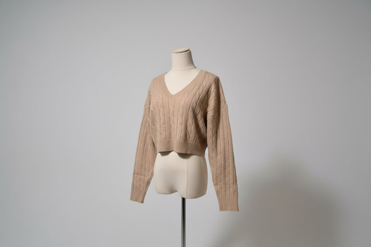 Suéter Beige Trenzado