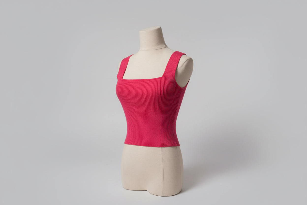 Top Rosa Fucsia Tejido